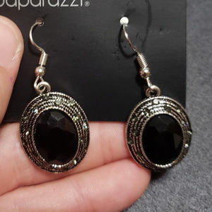 Black/Silver Dangle Earrings